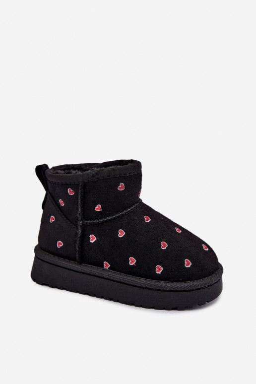 Kinder Schneestiefel mit Herzen in Schwarz Gracina