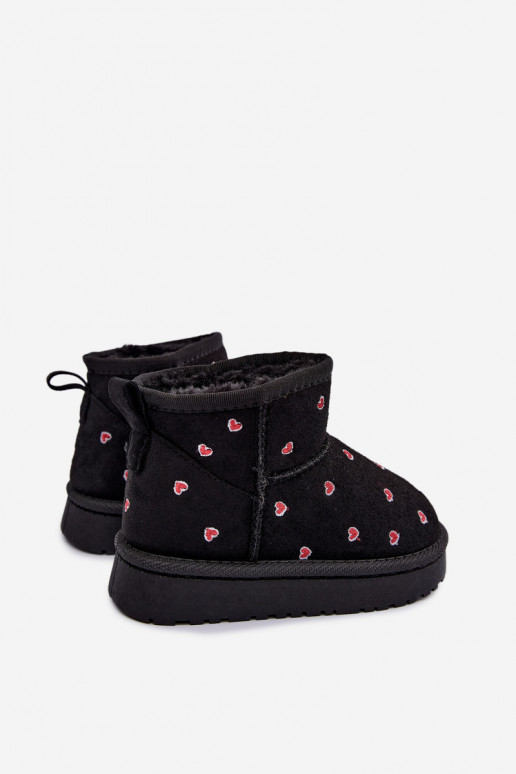 Kinder Schneestiefel mit Herzen in Schwarz Gracina