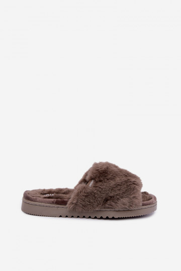 Hausschuhe Feminin mit Pelzmantel graue Farbe Loraline 2