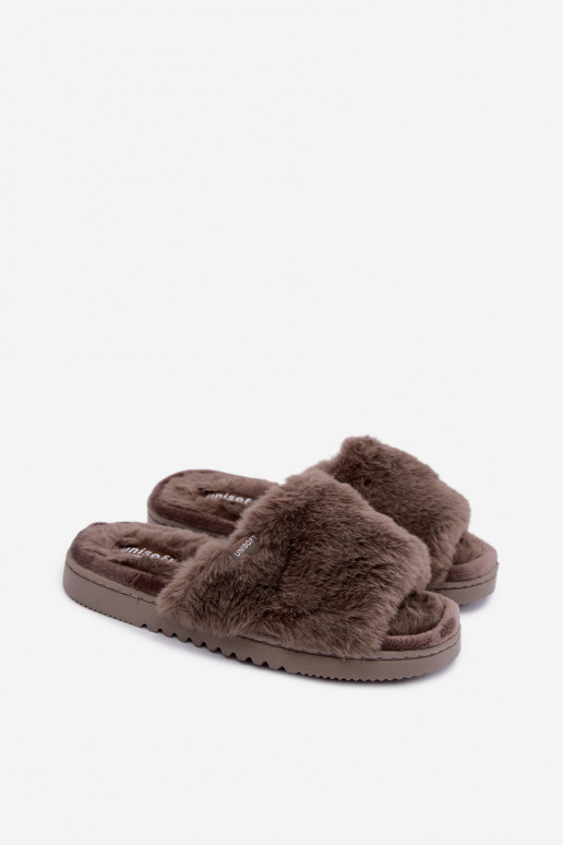 Damen Hausschuhe mit Fell in Grau Loraline