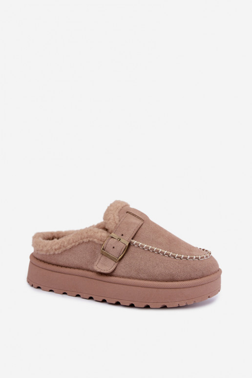 Damen Schneestiefel mit Schnallen in Sand Saldora