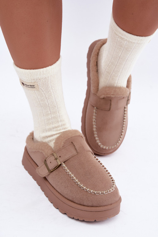 Damen Schneestiefel mit Schnallen in Sand Saldora