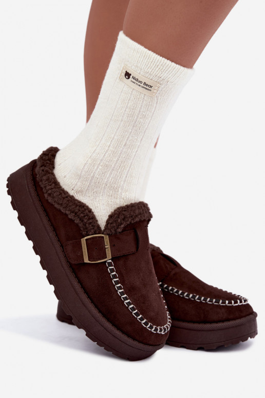 Damen Schneestiefel mit Schnallen in Schokolade Saldora