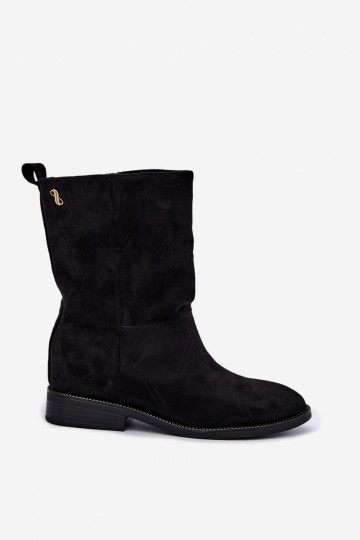 Warmen Stiefeletten mit breiten Absätzen in schwarzer Peronne 2