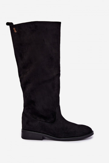 sich Zuarm laufen Stiefel mit breiten Absätzen Mit Rüschen aus Öko-INildleder schZuarze Farbe Odelira 2