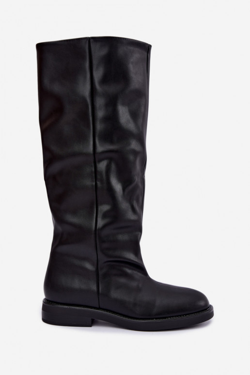 Ein überzeugendes Stilvollll Stiefel mit breiten Absätzen schZuarze Farbe Pavellea