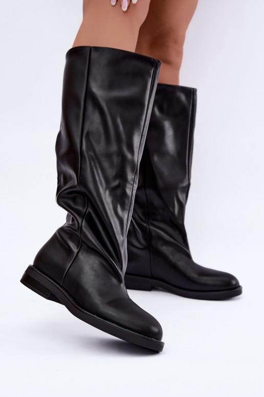 Ein überzeugendes Stilvollll Stiefel mit breiten Absätzen schZuarze Farbe Pavellea