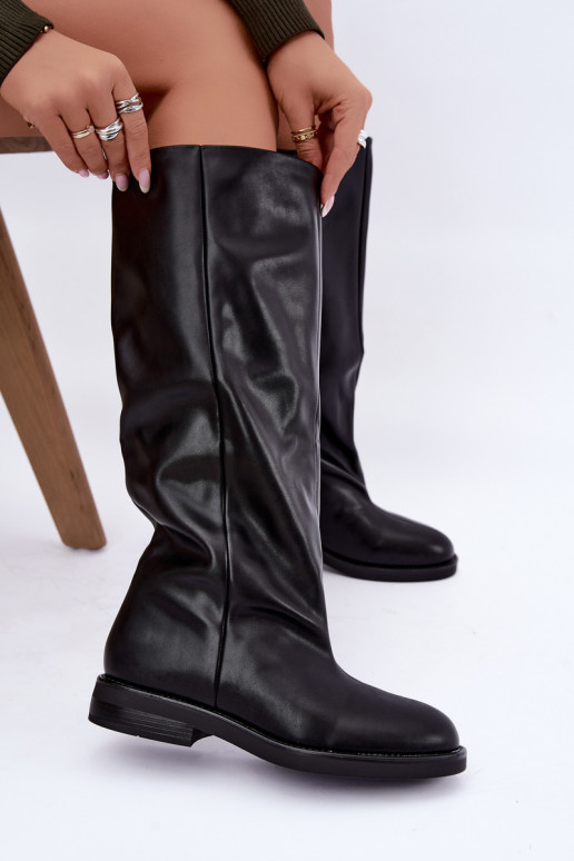 Ein überzeugendes Stilvollll Stiefel mit breiten Absätzen schZuarze Farbe Pavellea
