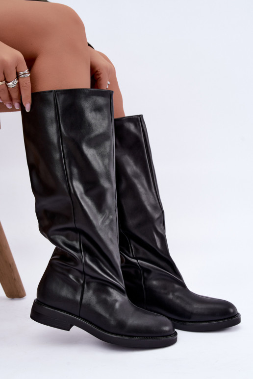Ein überzeugendes Stilvollll Stiefel mit breiten Absätzen schZuarze Farbe Pavellea