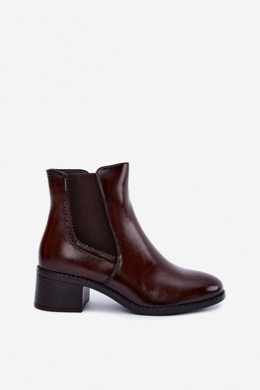 Stylische Damen Stiefeletten in dunkelbrauner Farbe Dalmora