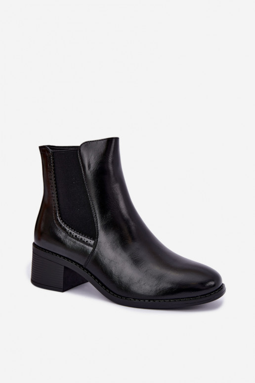 Stylische Damen Stiefeletten in schwarzer Farbe Dalmora