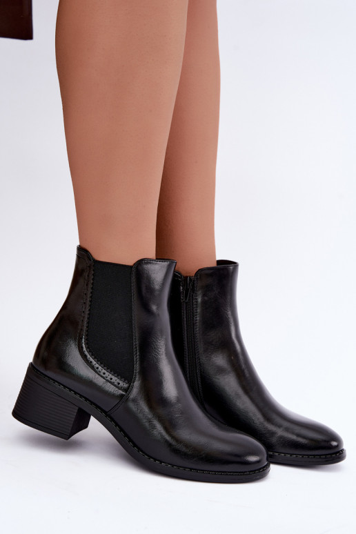 Stylische Damen Stiefeletten in schwarzer Farbe Dalmora