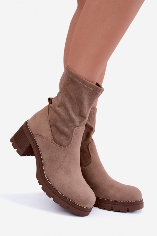 Damen Stiefeletten in Sandfarbe Meldrenelle