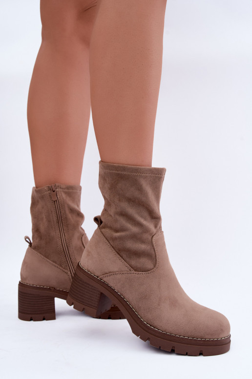 Damen Stiefeletten in Sandfarbe Meldrenelle