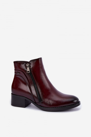 Wärmende bordeauxfarbene Stiefeletten Merseline