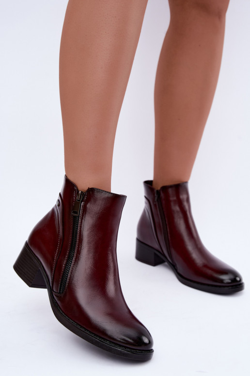 Wärmende bordeauxfarbene Stiefeletten Merseline