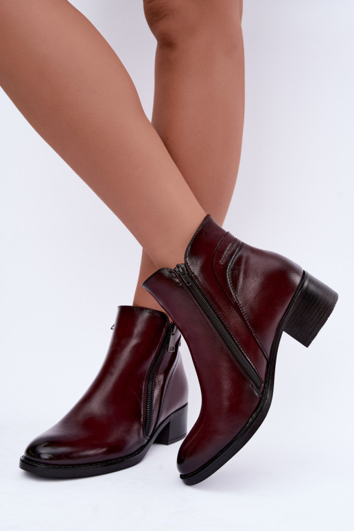 Wärmende bordeauxfarbene Stiefeletten Merseline