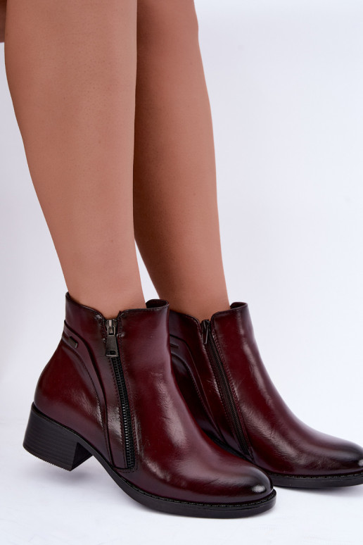 Wärmende bordeauxfarbene Stiefeletten Merseline