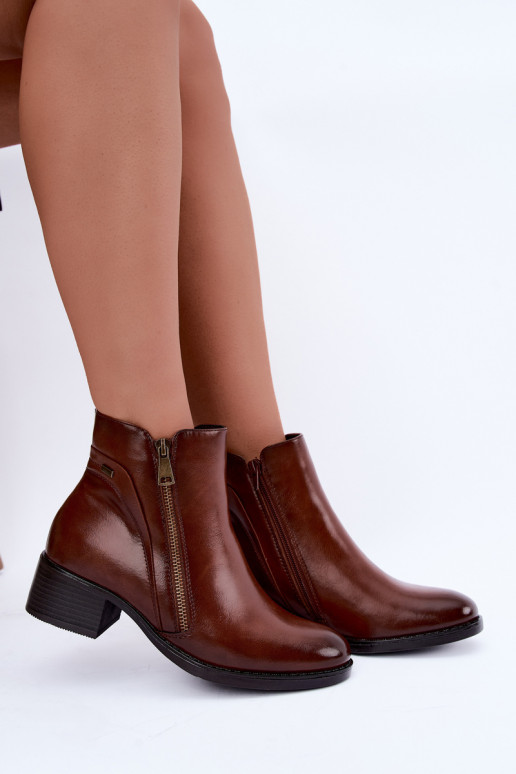 Wärmende braune Stiefeletten Merseline