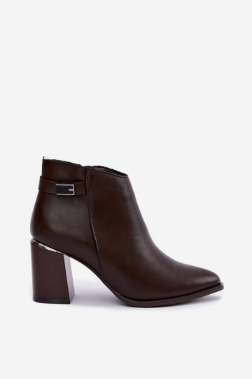 Wärmende Stiefeletten mit Absatz und dekorativen Riemen Czekoladoje Irmelle 2