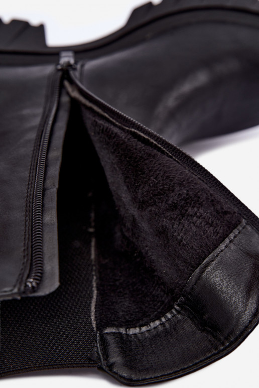 Wärmende stilvolle Damen-Stiefeletten in Schwarz