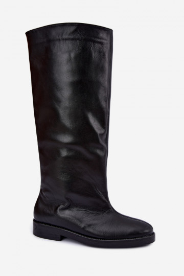 Haut sich Zuarm laufen Stiefel mit breiten Absätzen Zazoo 542 schZuarze Farbe