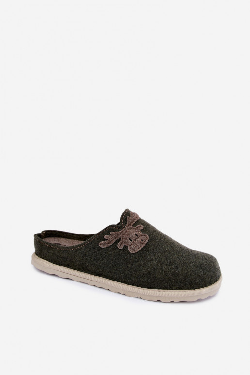 Damenpantoletten mit Rehen Inblu CS000049 khaki