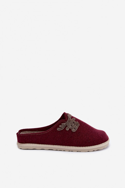 Damenpantoletten mit Rehen Inblu CS000049 bordeaux