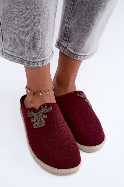Damenpantoletten mit Rehen Inblu CS000049 bordeaux