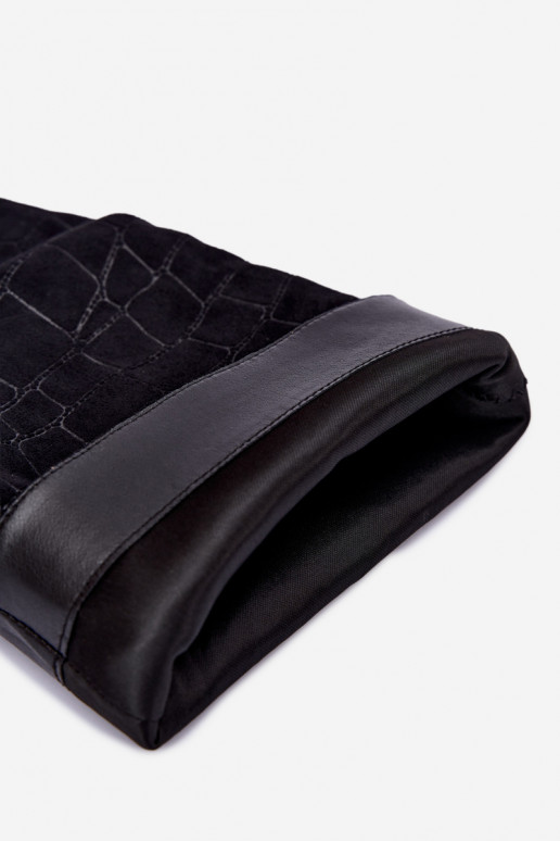 Schwarze Überknie-Stiefel zum Hineinschlüpfen mit geprägten Details und Absätzen Cazelle