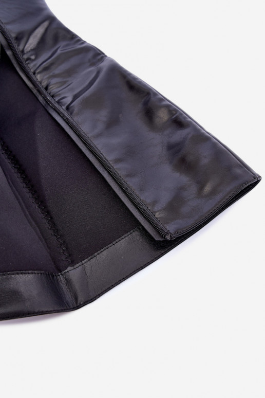 Warme Überknie-Stiefel mit dünnen Absätzen in schwarzer Farbe Fenoria