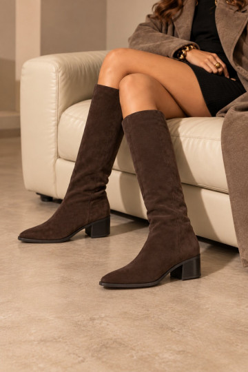 Wärmende Knöchelstiefel in Schokoladenfarbe Isenna 2