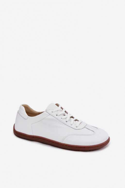 Weiße Leder Freizeitschuhe Barefoot Zazoo N1243