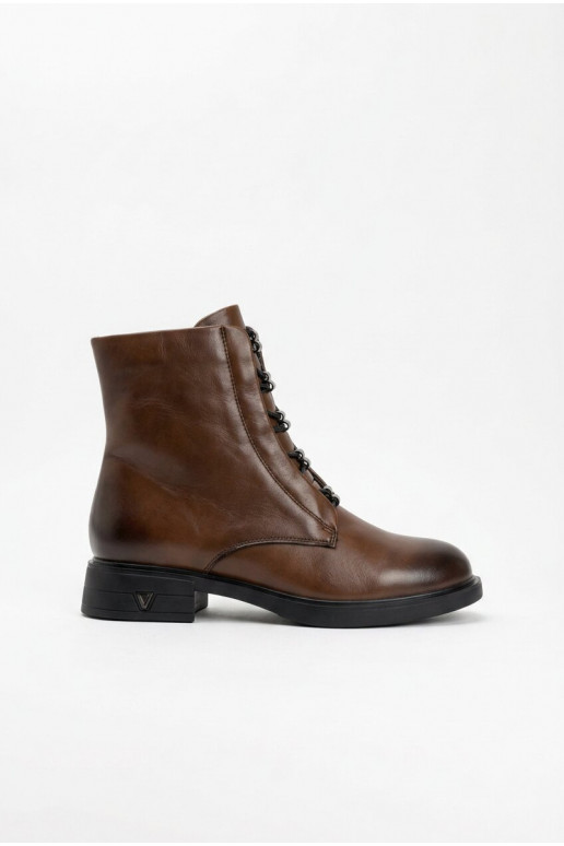Braune isolierte Stiefeletten aus natürlichem Leder Vinceza 133113