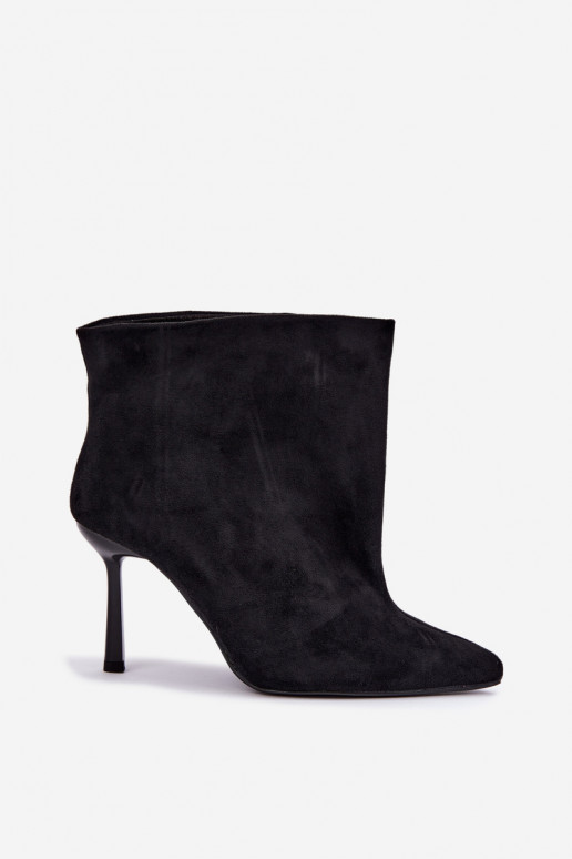 Slip-On Stiefeletten mit dünnen Absätzen in Schwarz Kamea
