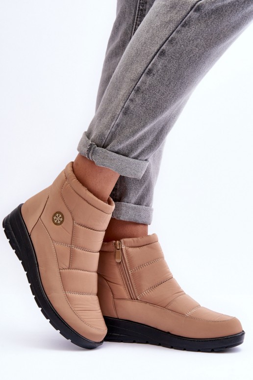 damen isolierte Schneestiefel in sandfarben Helis