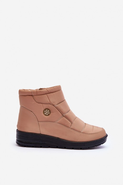 damen isolierte Schneestiefel in sandfarben Helis