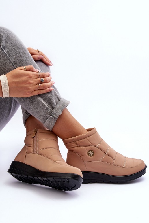 damen isolierte Schneestiefel in sandfarben Helis