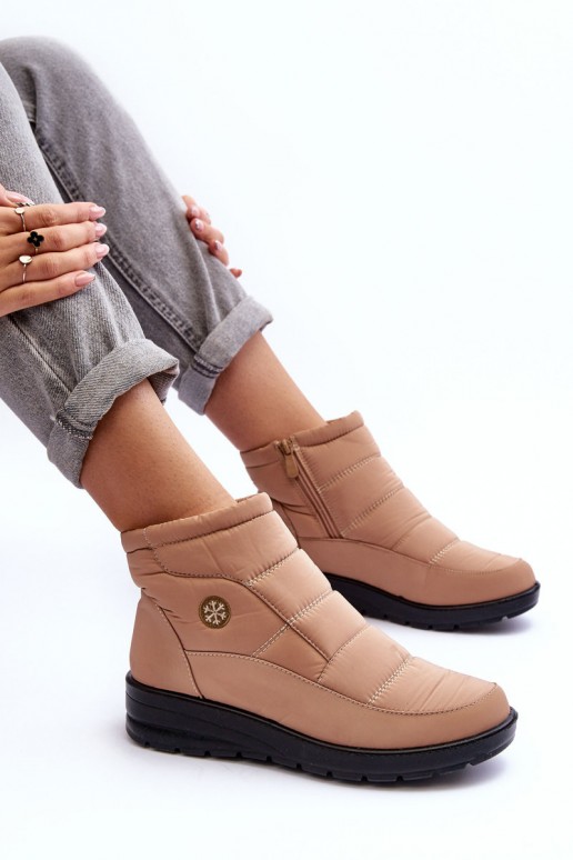 damen isolierte Schneestiefel in sandfarben Helis