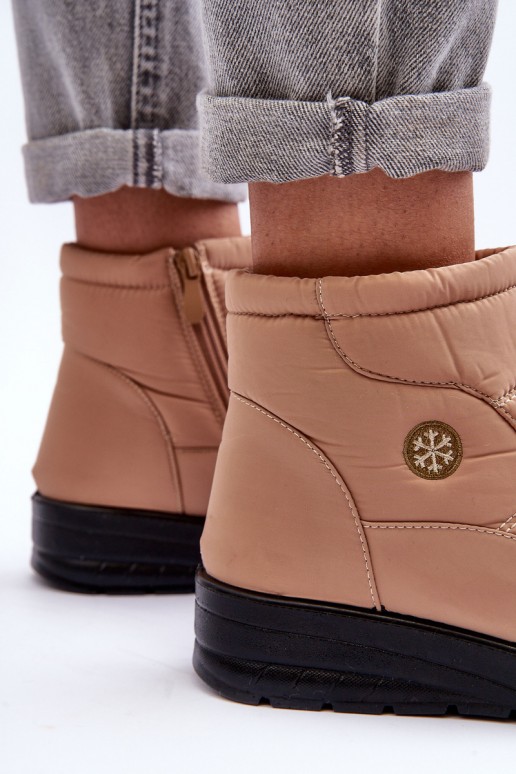 damen isolierte Schneestiefel in sandfarben Helis