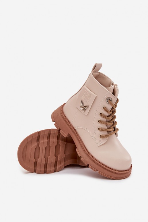 Kinder isolierte Stiefeletten in sandfarben Alverina