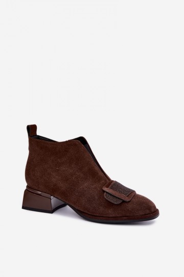 gefütterte Stiefel aus Kunstveloursleder Klocke Artiker 59C0106 in braun
