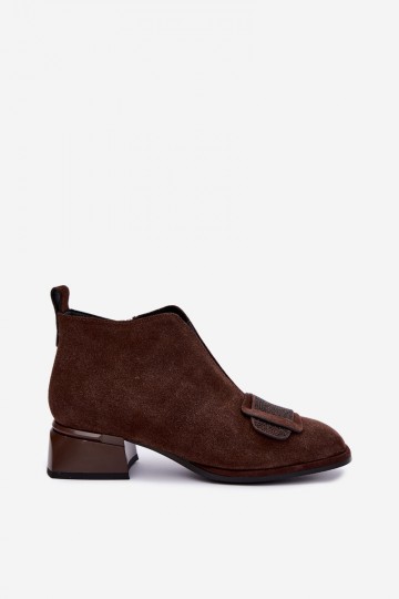 gefütterte Stiefel aus Kunstveloursleder Klocke Artiker 59C0106 in braun 2
