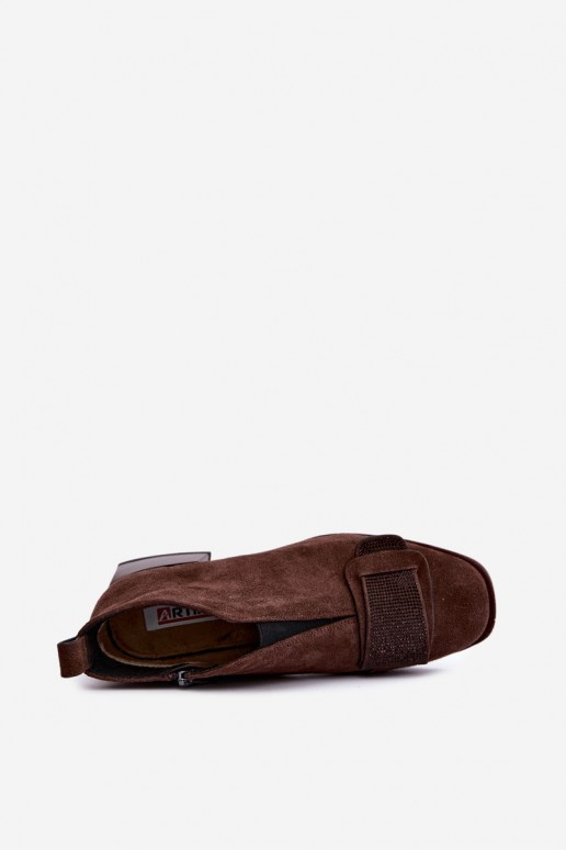 gefütterte Stiefel aus Kunstveloursleder Klocke Artiker 59C0106 in braun