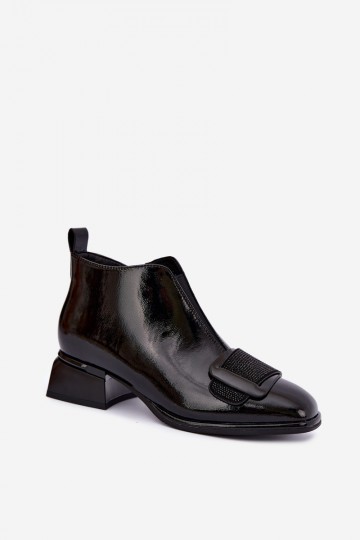 lackierte gefütterte Stiefeletten Klocke Artiker 59C0108 in schwarz
