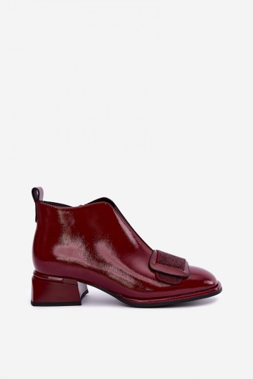lackierte gefütterte Stiefeletten Klocke Artiker 59C0107 in bordeaux 2