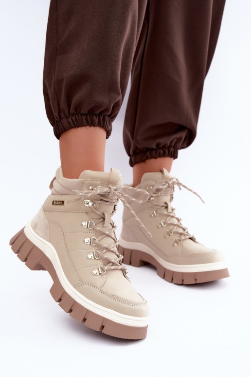 gefütterte Damenschuhe Lee Cooper LCJ-26-31-4581 in sandfarben