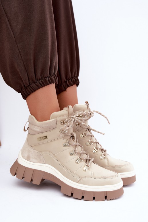 gefütterte Damenschuhe Lee Cooper LCJ-26-31-4581 in sandfarben