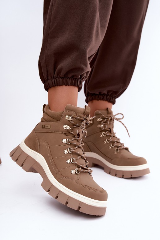 gefütterte Damenschuhe Lee Cooper LCJ-26-31-4582 in sandfarben