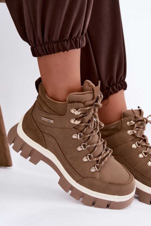 gefütterte Damenschuhe Lee Cooper LCJ-26-31-4582 in sandfarben
